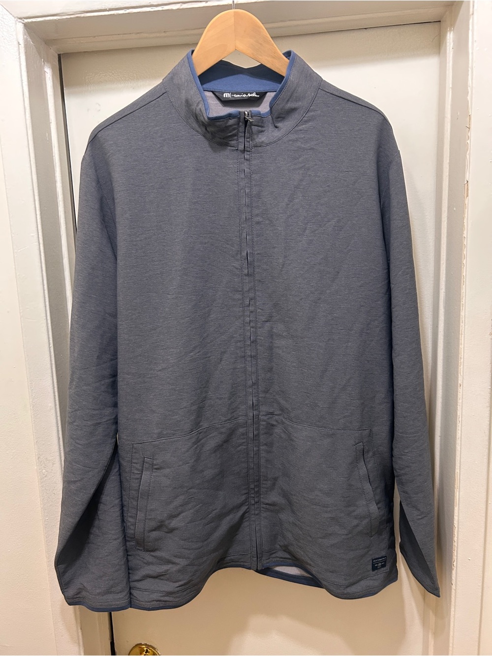 Travis Mathew Jacket Mens XL Gray Full Zip Windbreaker Golf Performance Pockets